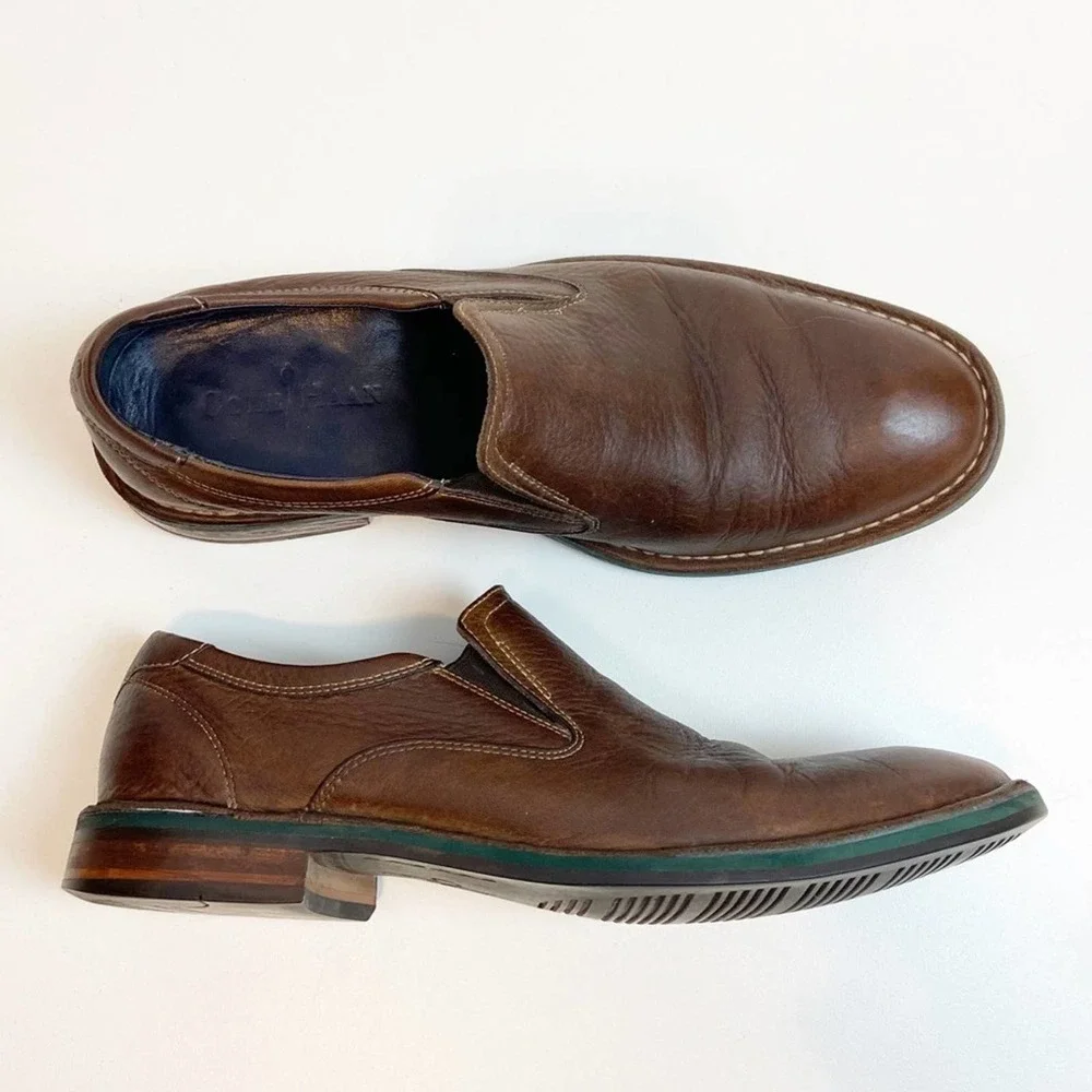 Cole Haan Brown Leather Slip-On Loafers